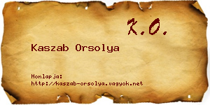 Kaszab Orsolya névjegykártya